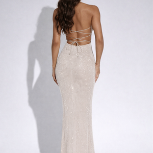 Aurelia Crystal Halter Gown
