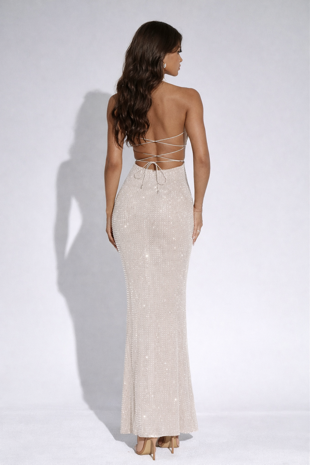 Aurelia Crystal Halter Gown