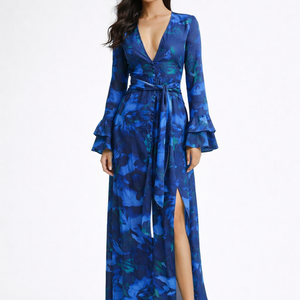 Azura Printed Wrap Maxi Dress