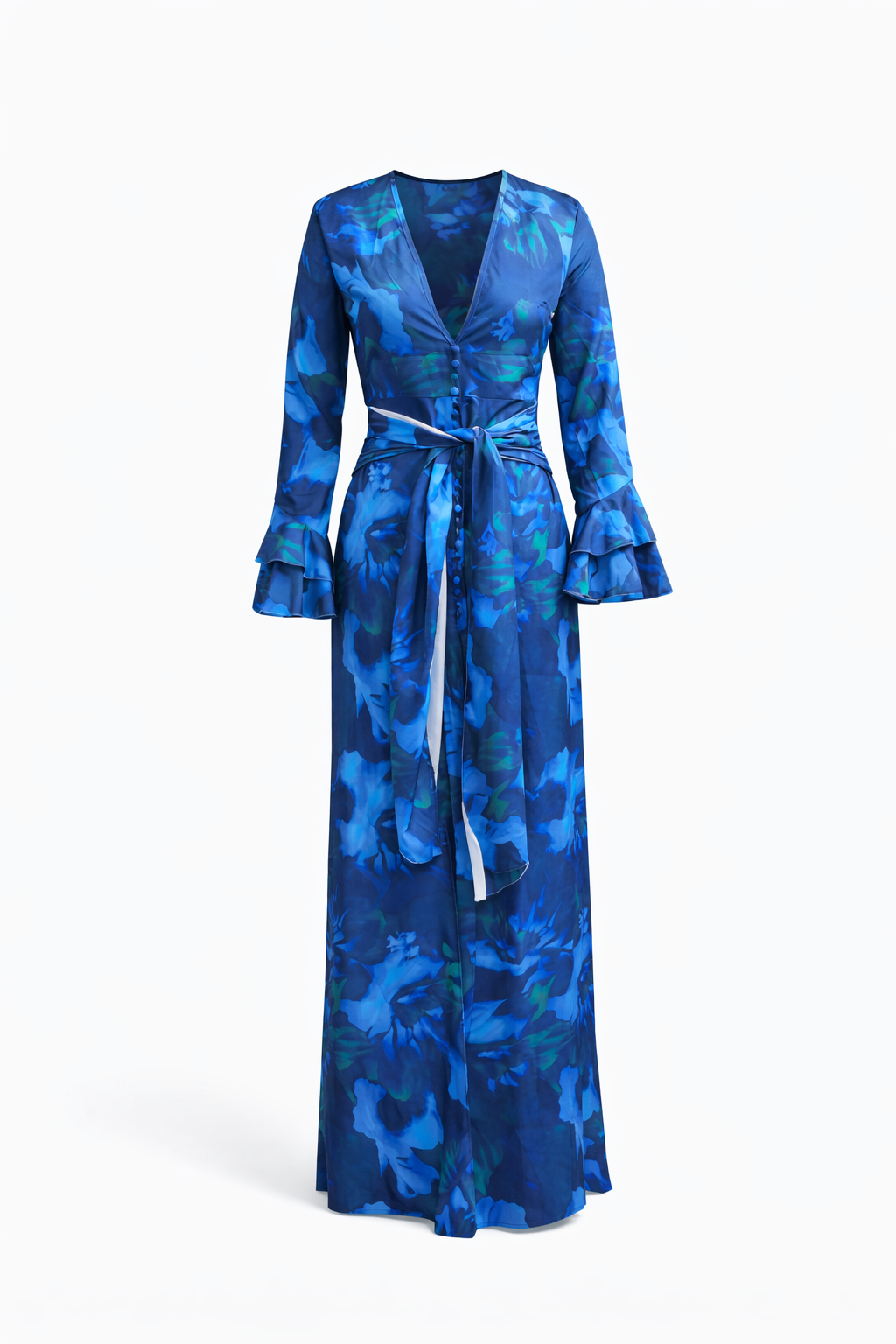 Azura Printed Wrap Maxi Dress