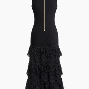 Midirüschenkleid Raven Fringe