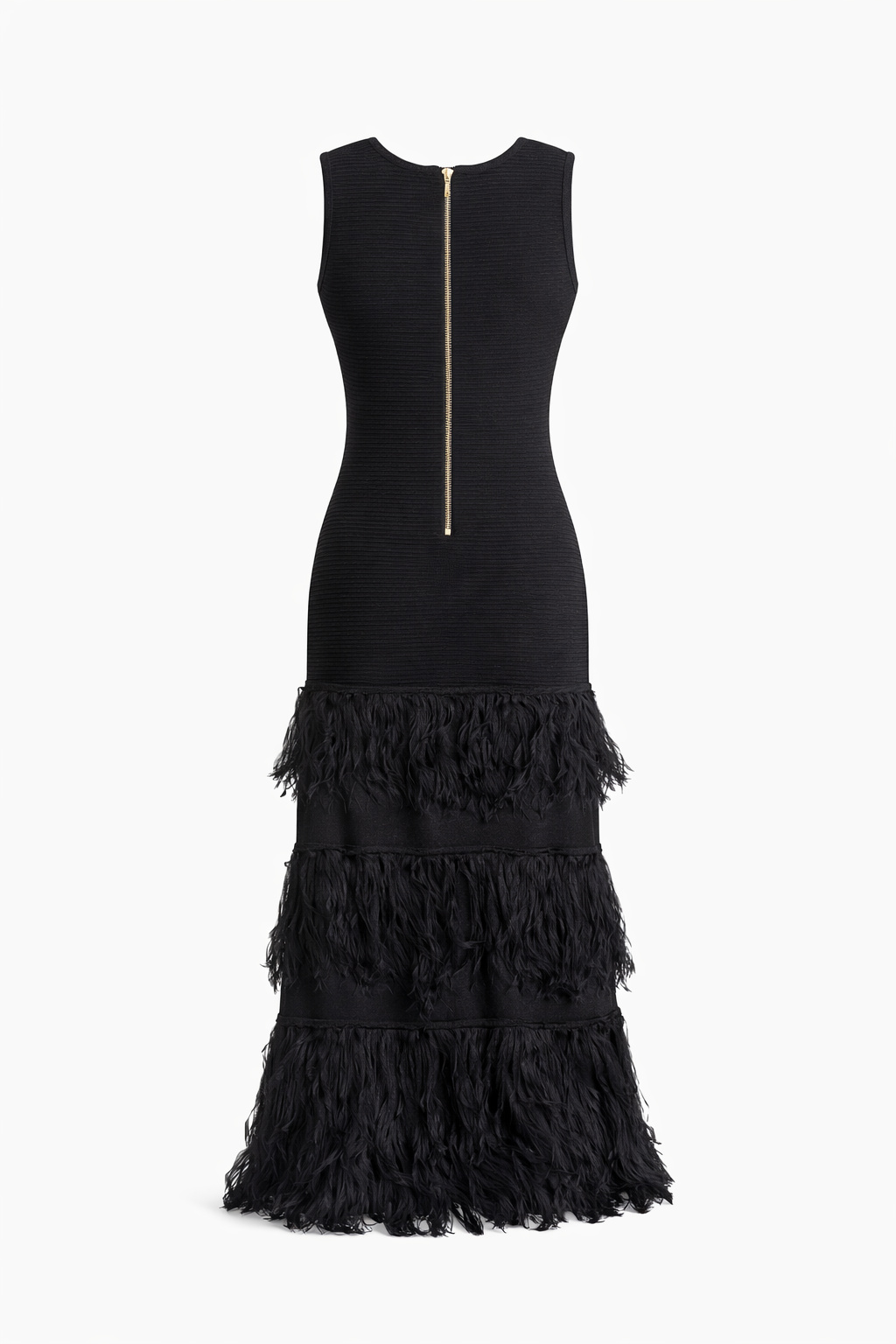 Midirüschenkleid Raven Fringe