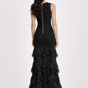 Midirüschenkleid Raven Fringe