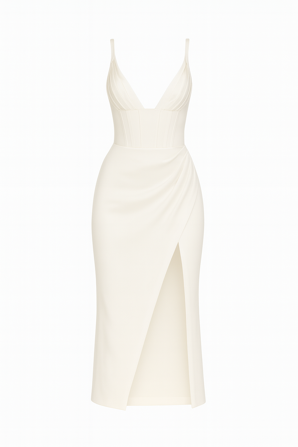 The “Milan” Mocha Satin Midi Dress