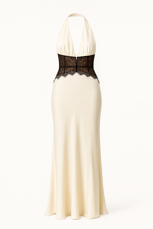 Sienna Lace Halter Gown