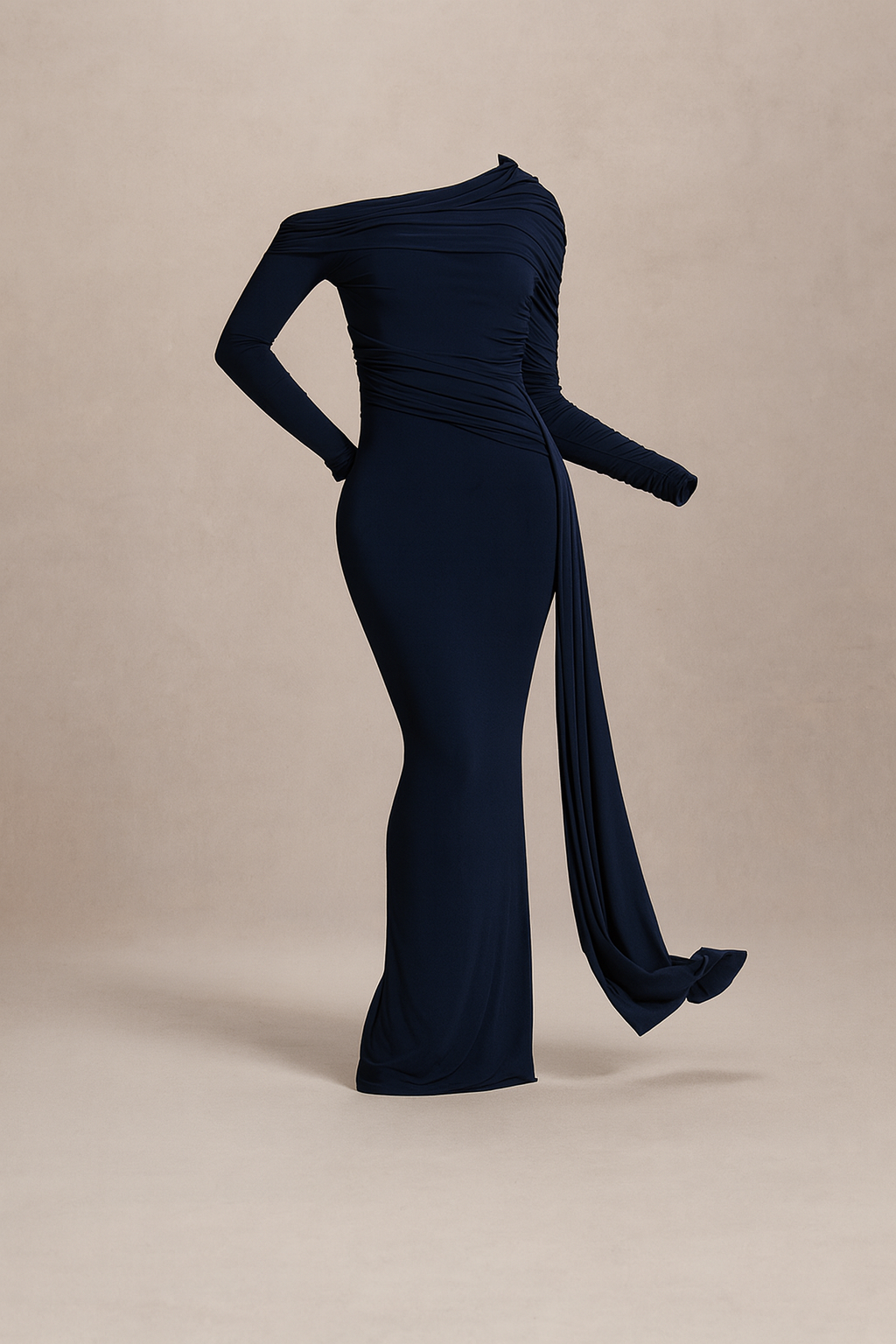 THE CELINE DRAPED RIBBON DRESS