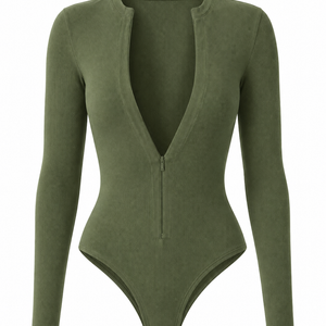 Sora Ribbed Zip Bodysuit