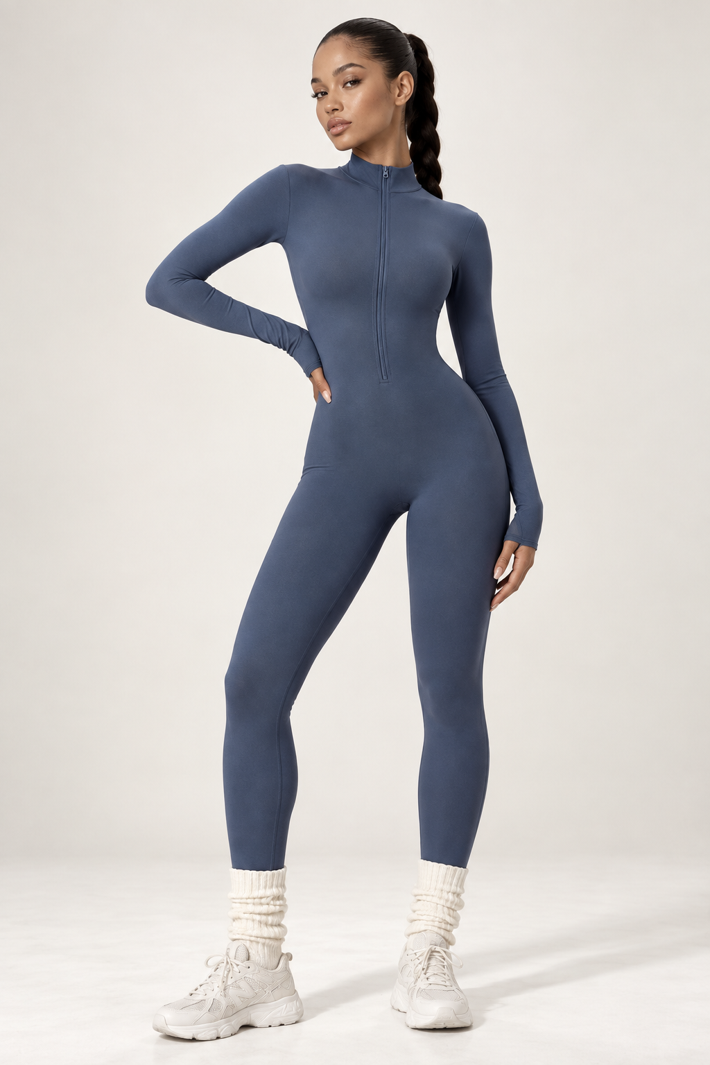 Winter Fleece-gefütterter Yoga-Overall Langarm Warm