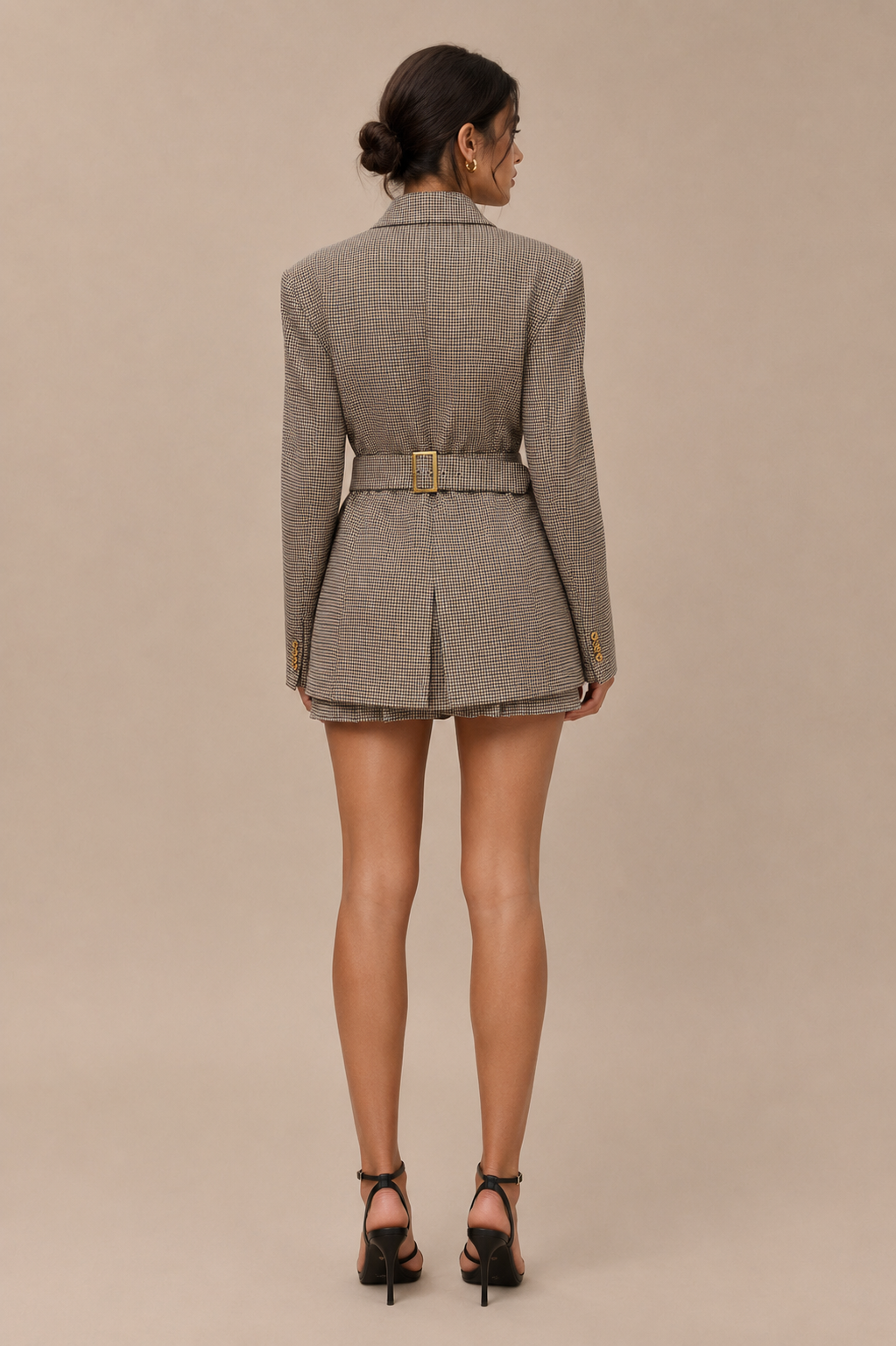 SIENNA BLAZER — Cinched-Waist Heritage Check