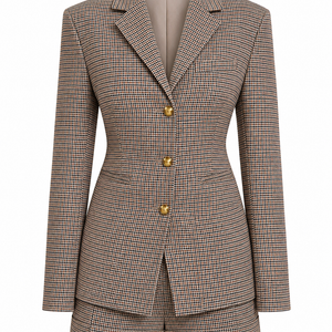 SIENNA BLAZER — Cinched-Waist Heritage Check