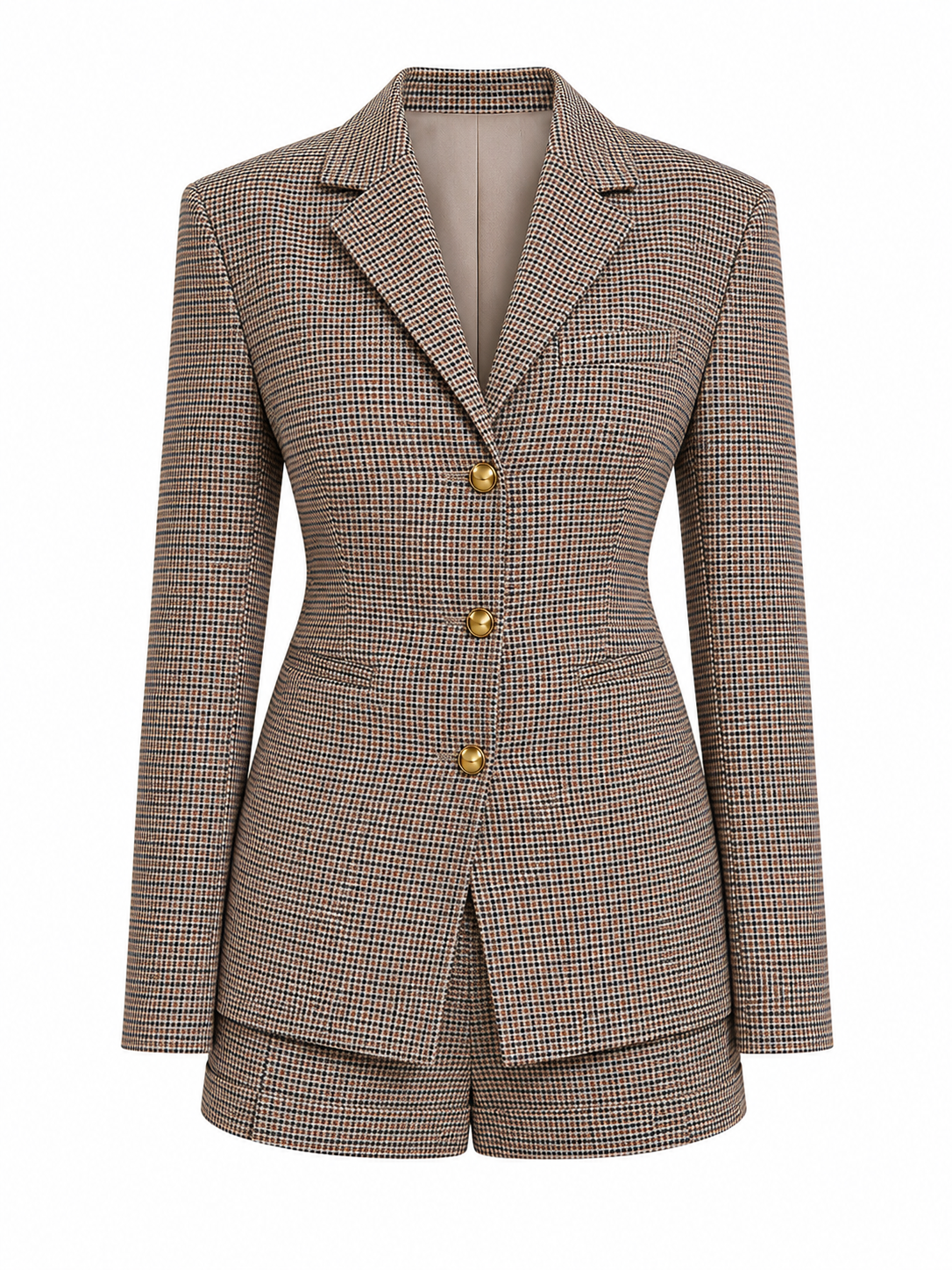 SIENNA BLAZER — Cinched-Waist Heritage Check
