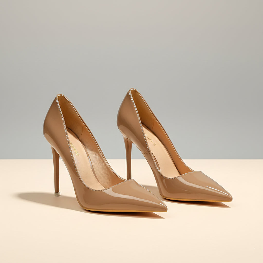 Classic Patent Pointed Stiletto Pumps