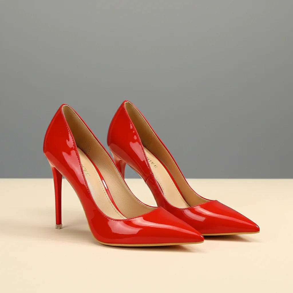 Classic Patent Pointed Stiletto Pumps