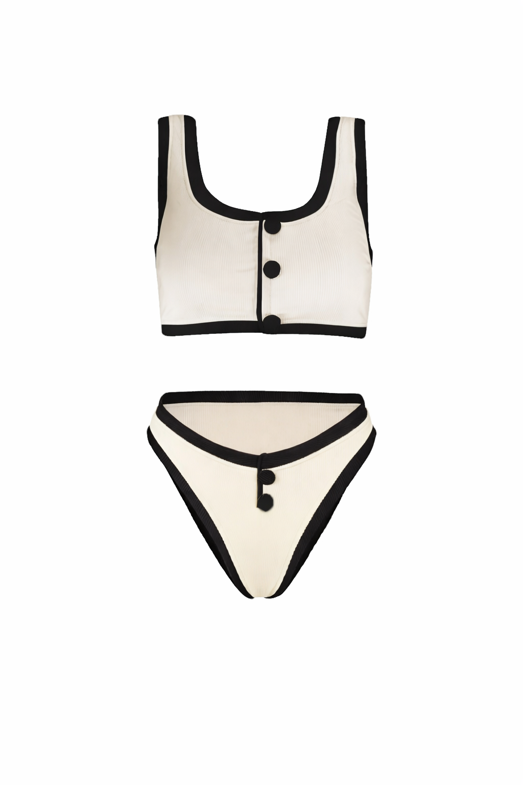 THE MONROE SET — Contrast Trim Ribbed Bikini