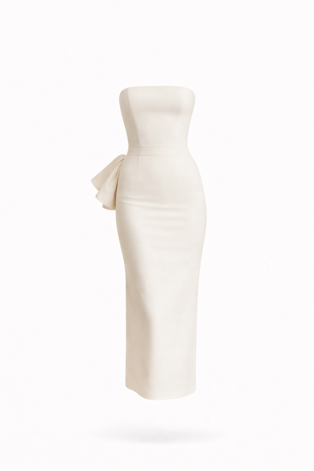 Margot Bow-Back Strapless Midi Dress