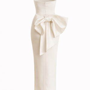 Margot Bow-Back Strapless Midi Dress