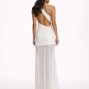 Kova One-Shoulder Chiffon-Maxikleid