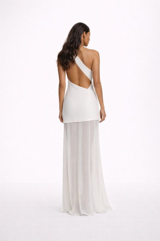 Kova One-Shoulder Chiffon Maxi Dress