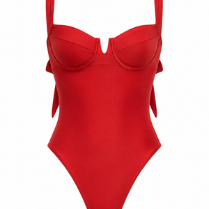 Black & White Contrast Underwire One-Piece Swimsuit