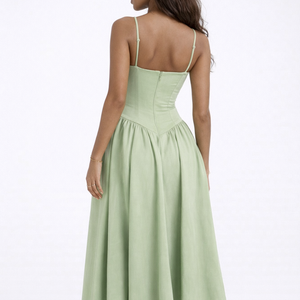 LYS DRESS — Strapless Structured Midi with Full Skirt
