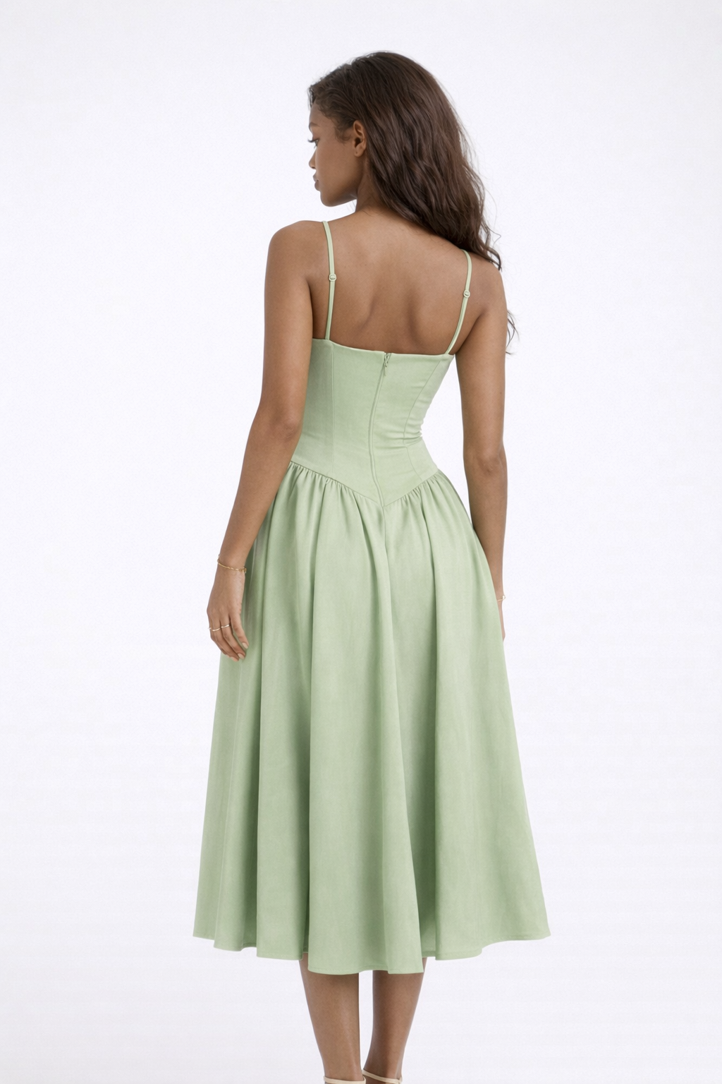 LYS DRESS — Strapless Structured Midi with Full Skirt