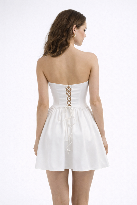 CELESTE DRESS — Corset Mini with Lace-Up Back