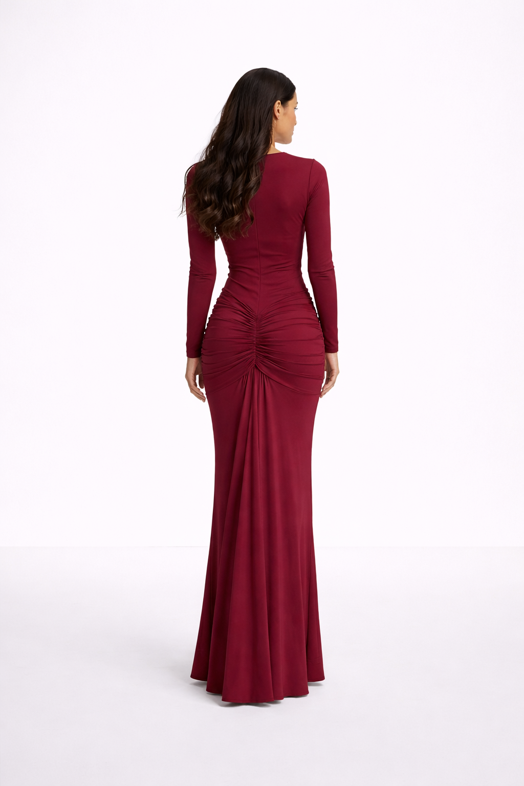 Elara Draped Plunge Maxi Dress