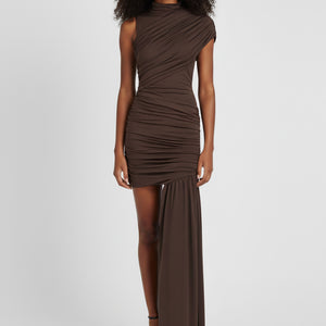 THE ALESSIA DRAPED ASYMMETRIC MINI