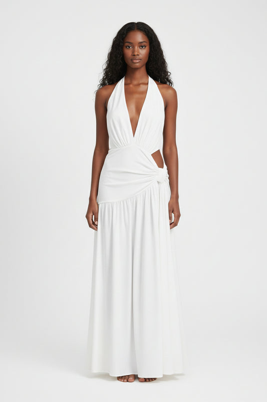 Santorini Halter Wrap Maxi Dress