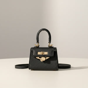 VIVIENNE MICRO — Structured Mini Top-Handle with Lock Detail