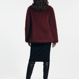 THE LUCIA FAUX FUR COAT – CHOCOLATE