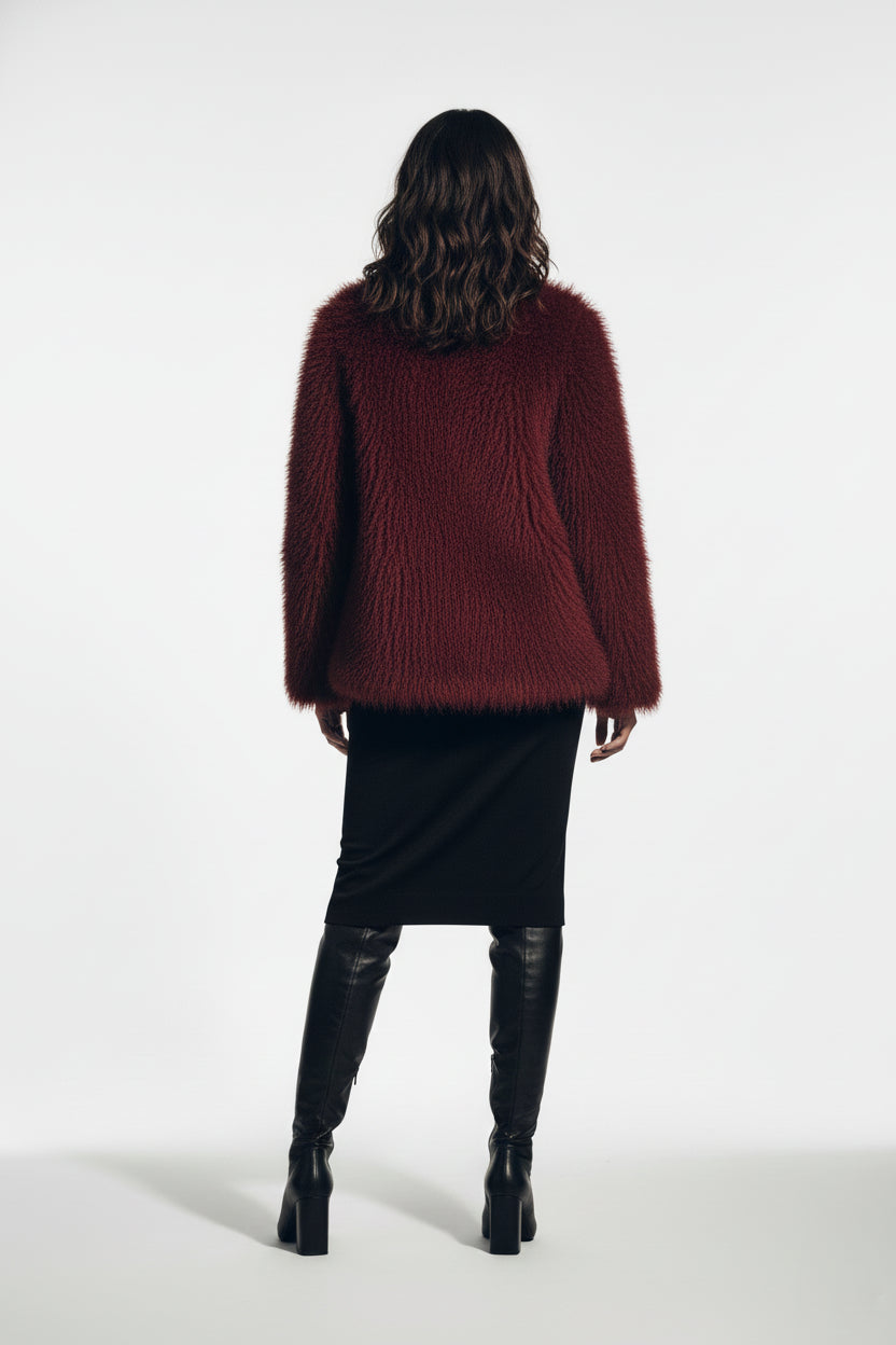 THE LUCIA FAUX FUR COAT – CHOCOLATE