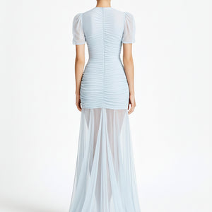 THE AURA MESH DRAPE DRESS