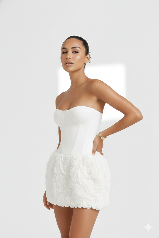 The Valencia Corset Strapless  Mini Dress
