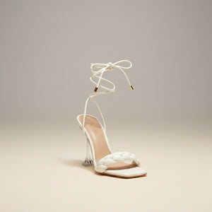 Aria Braided Lace-Up Stiletto Sandals