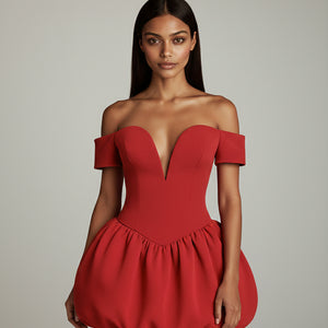THE COLETTE SCULPTED PUFF MINI DRESS