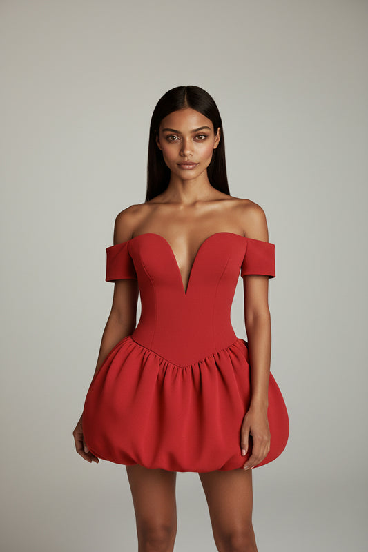 THE COLETTE SCULPTED PUFF MINI DRESS