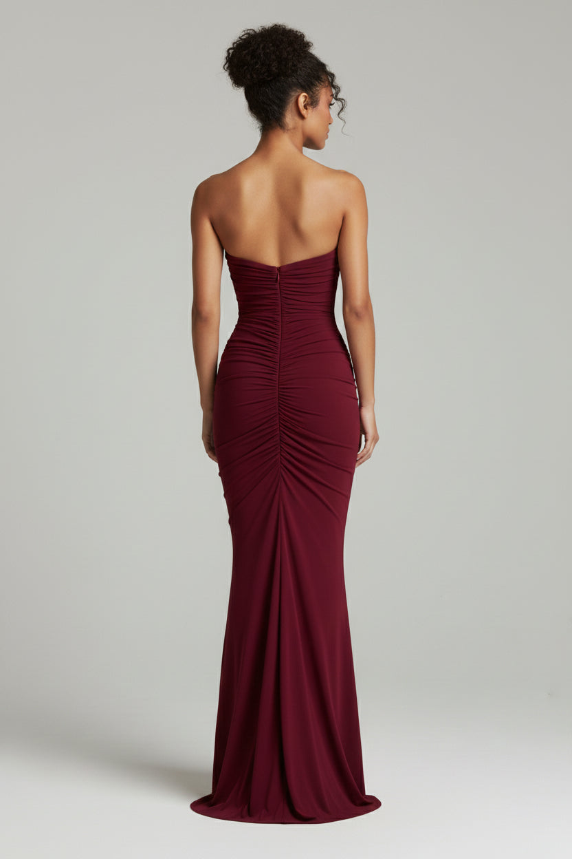 Elena Ruched Column Gown
