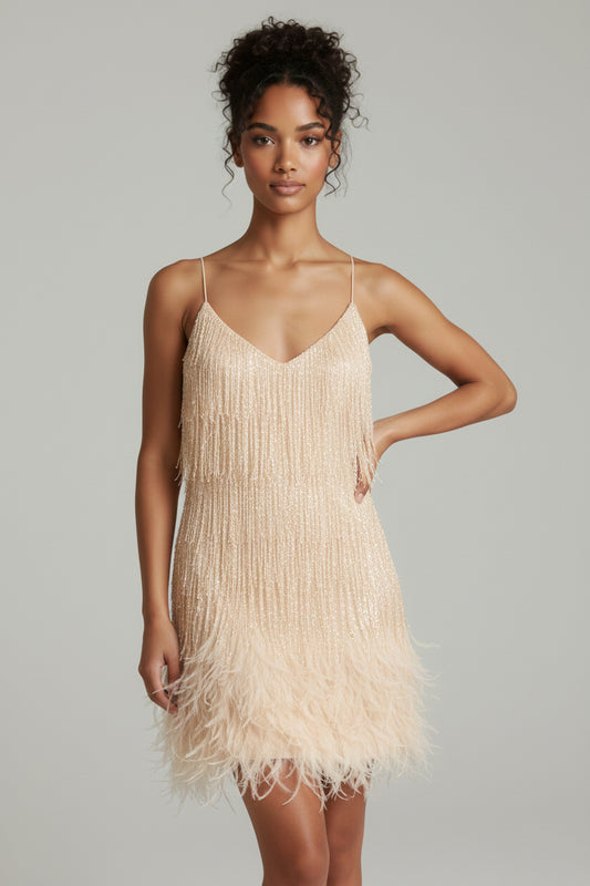 Paloma Feather Tassel Mini Dress