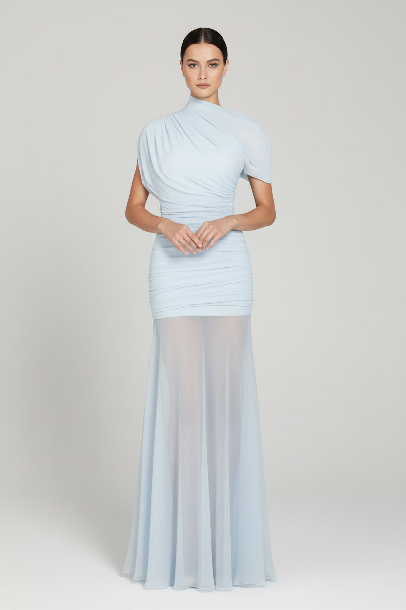 THE AURA MESH DRAPE DRESS