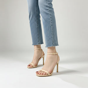 Noir Ankle Strap Heeled Sandals