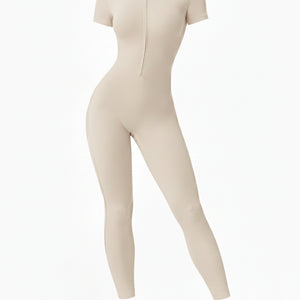 MERIDIAN JUMPSUIT — High-Neck Zip-Front Bodysuit