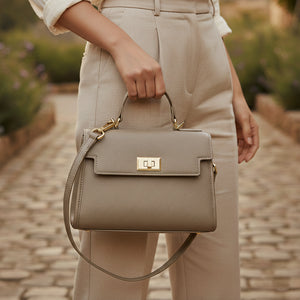 LAURENT BAG — Structured Top-Handle Crossbody