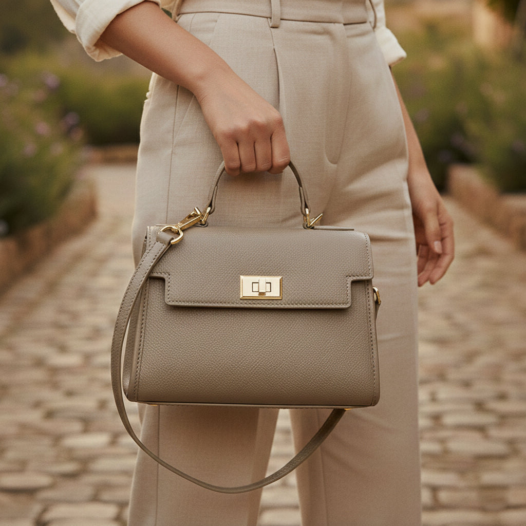 LAURENT BAG — Structured Top-Handle Crossbody