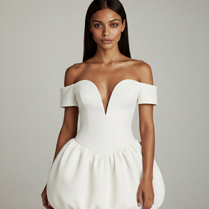 THE COLETTE SCULPTED PUFF MINI DRESS