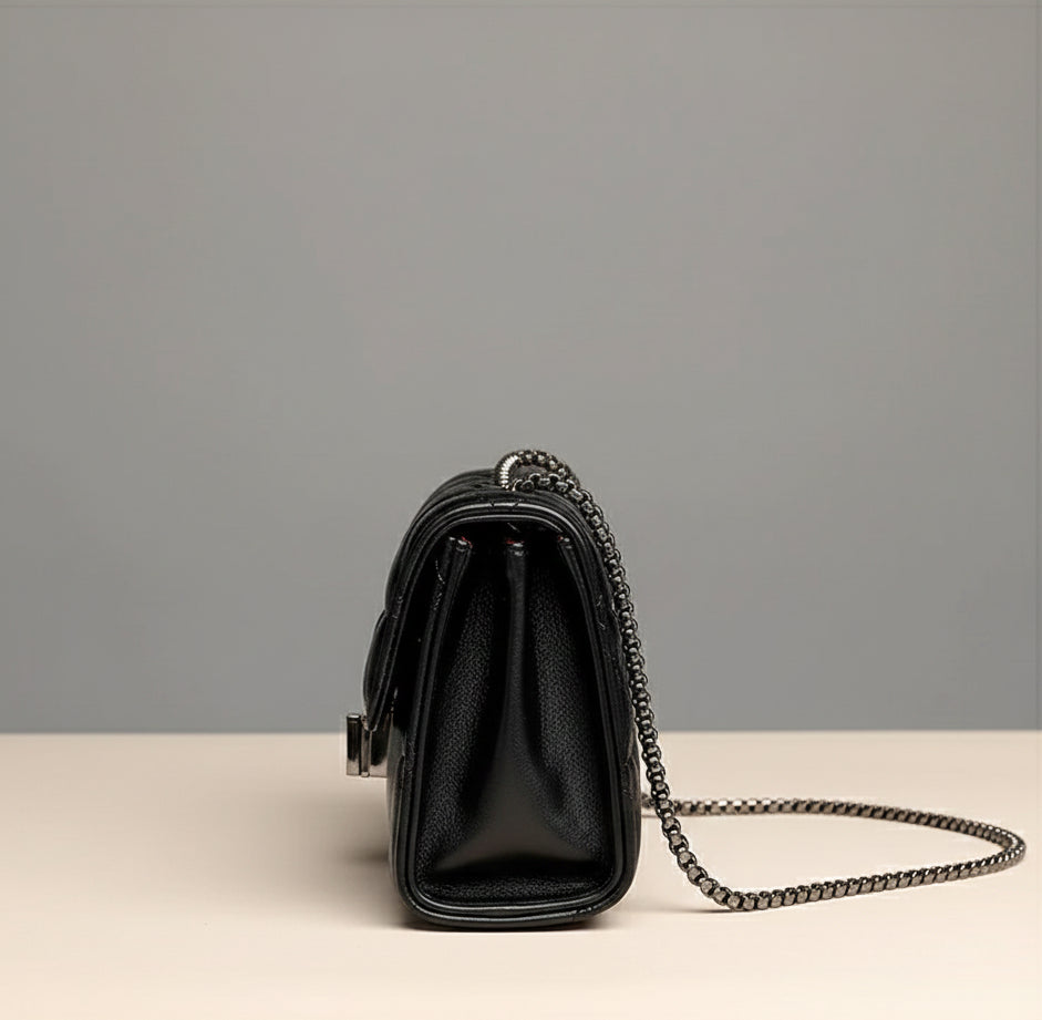 DELACROIX BAG — Quilted Chain-Strap Crossbody with H-Lock