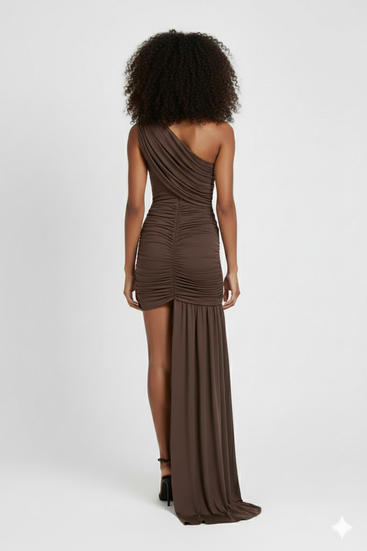 THE ALESSIA DRAPED ASYMMETRIC MINI