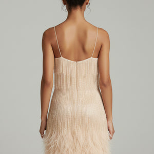 Paloma Feather Tassel Mini Dress