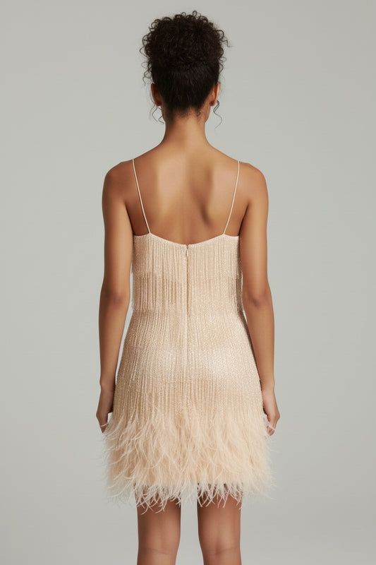 Paloma Feather Tassel Mini Dress