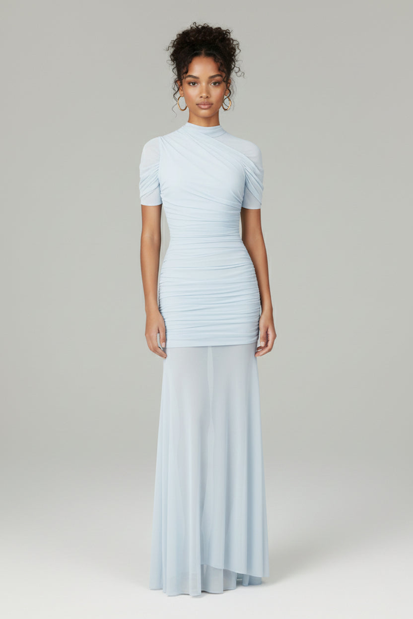 Aura Mesh Drape Maxi Dress